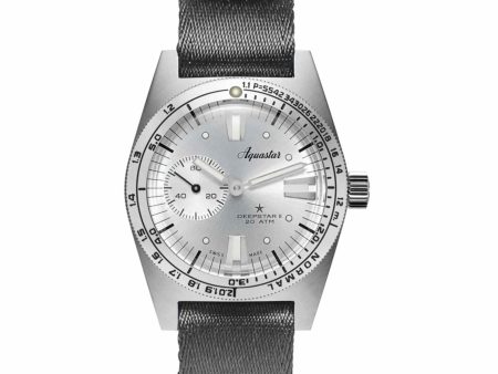 Aquastar Deepstar II Vintage Silver Star Wristwatch Online now