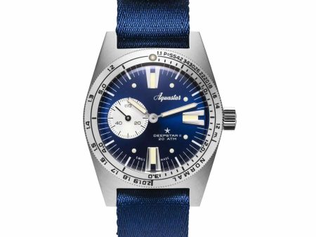 Aquastar Deepstar II Blue Ray Nylon Wristwatch Cheap