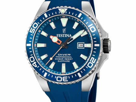 Festina F20664 1 Men s Blue Dial Diver Wristwatch For Sale